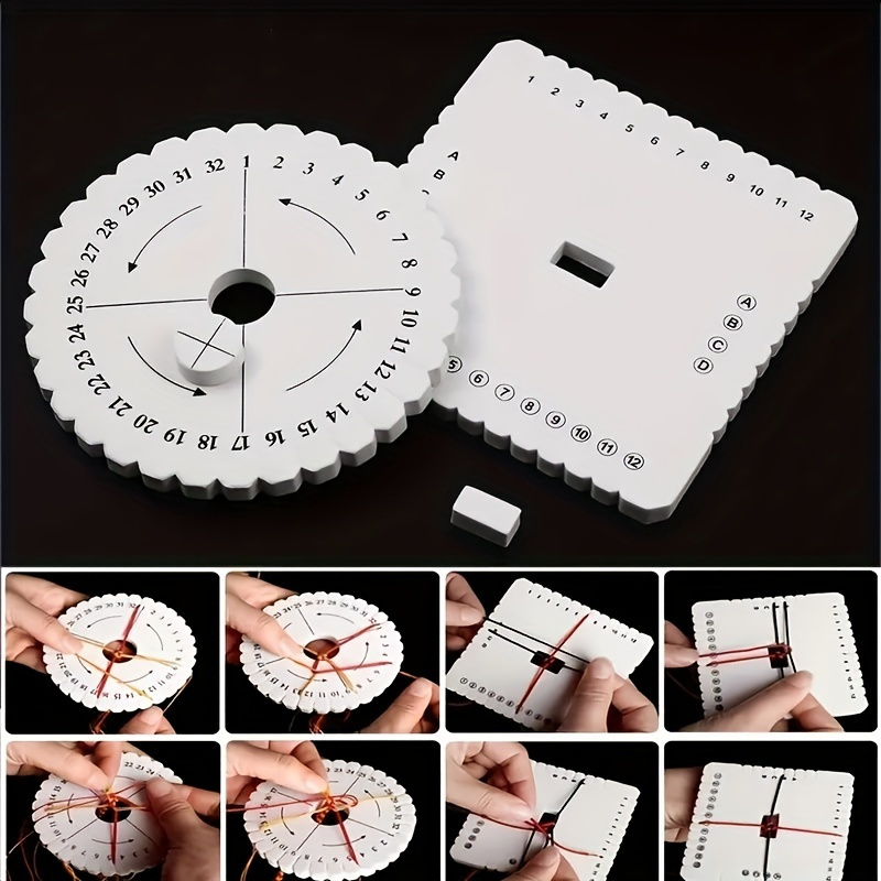 

Making Kit: Beading & Braiding Discs - Round & Square Shapes For Bracelets, Crafts - Tools - Ideal Gift For Mom Or Wife