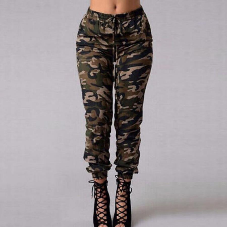 

Womens Casual Camo Pants High Waist Cargo Trousers Running Pants