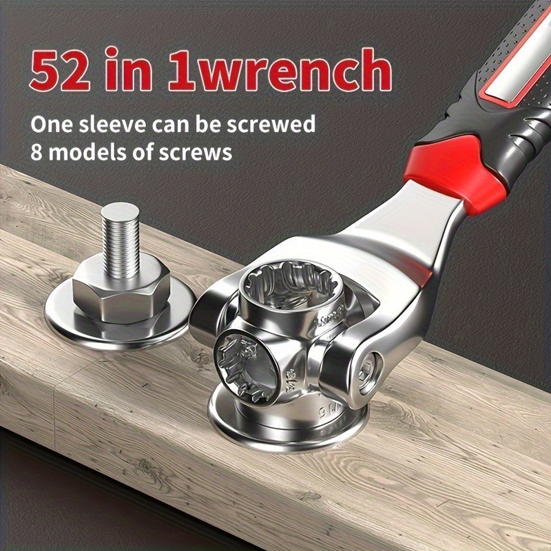 

Universal Wrench 52 In 1 Socket Wrench Multifunction Wrench Tool With 360 Degree Rotating Head, Spanner Tool For Home And Car Repair