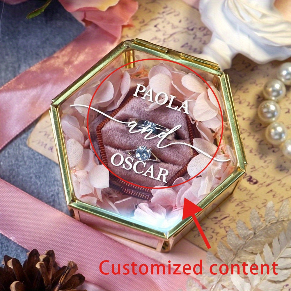 

Personalized Double Slot Box Lid - Wedding Jewelry Organizer, Engraved - Bridal, Christmas (1pc)