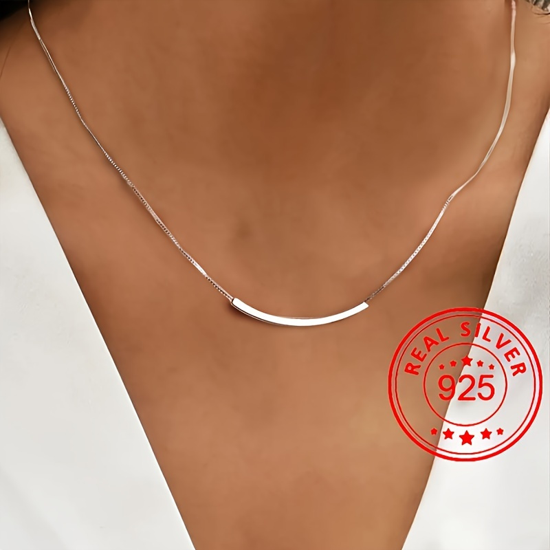 

925 Sterling Smile Pendant Necklace, Anti-allergy Silver Plated Necklace Jewelry Gift