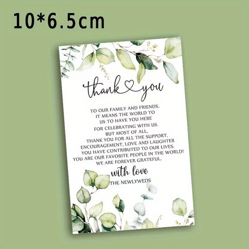 

Wedding Thank You Cards - 50 Pieces - Personalized Event Table Cards - Suitable For Weddings, Engagements, Thanksgiving, Birthdays, And More