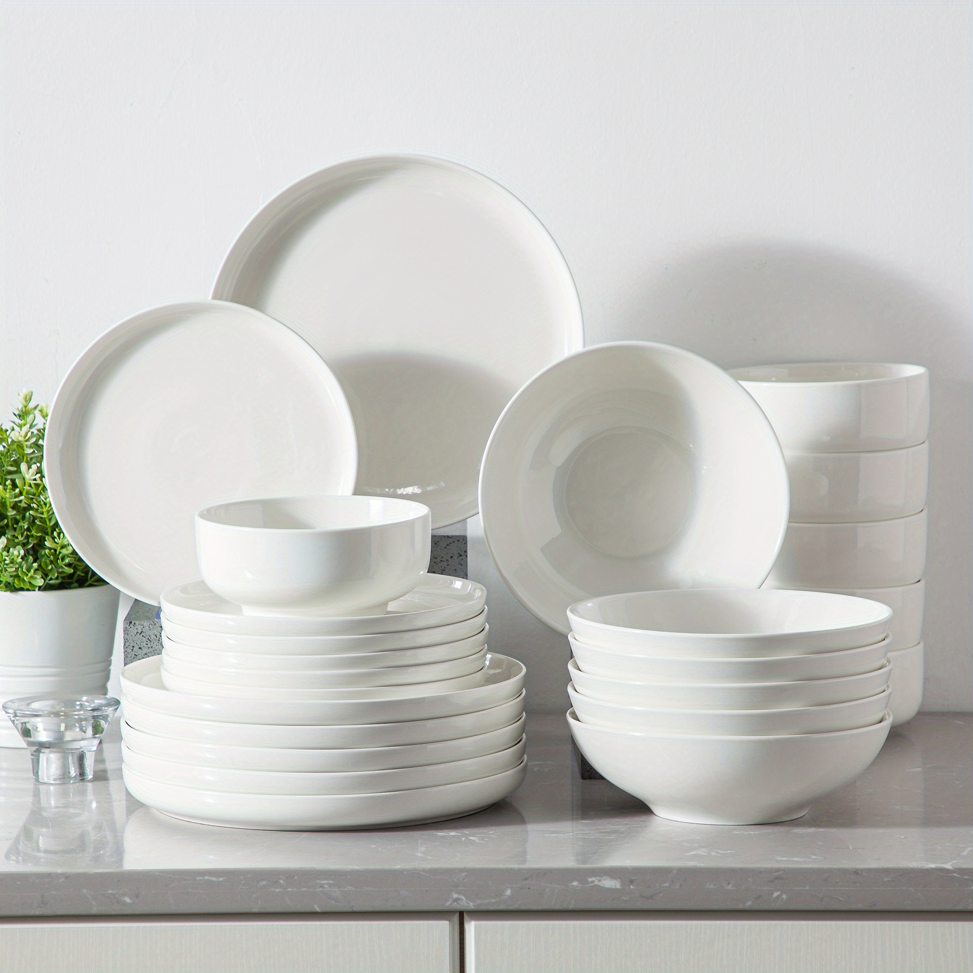 TEMU 24pcs Porcelain Dinnerware Set, Service For 6