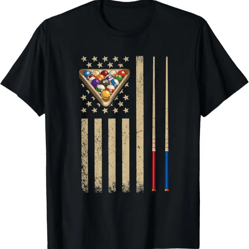 

Vintage Billiard American Flag Pool Player Shirt Unisex T-shirt