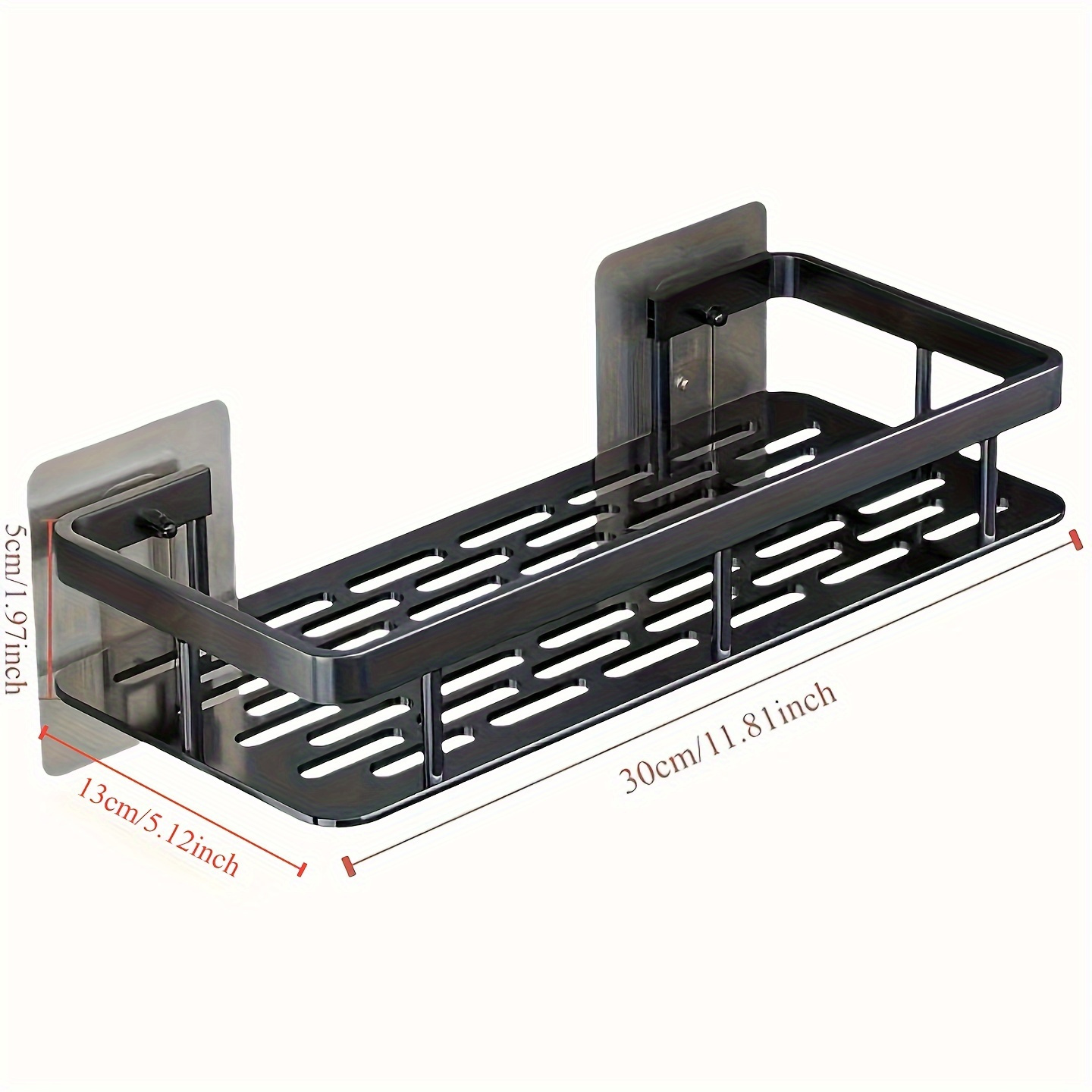 TEMU Easy-install Large Capacity Wall Shelf - No Drill, Space-saving Organizer For , Durable Plastic Storage For Toiletries & Cosmetics