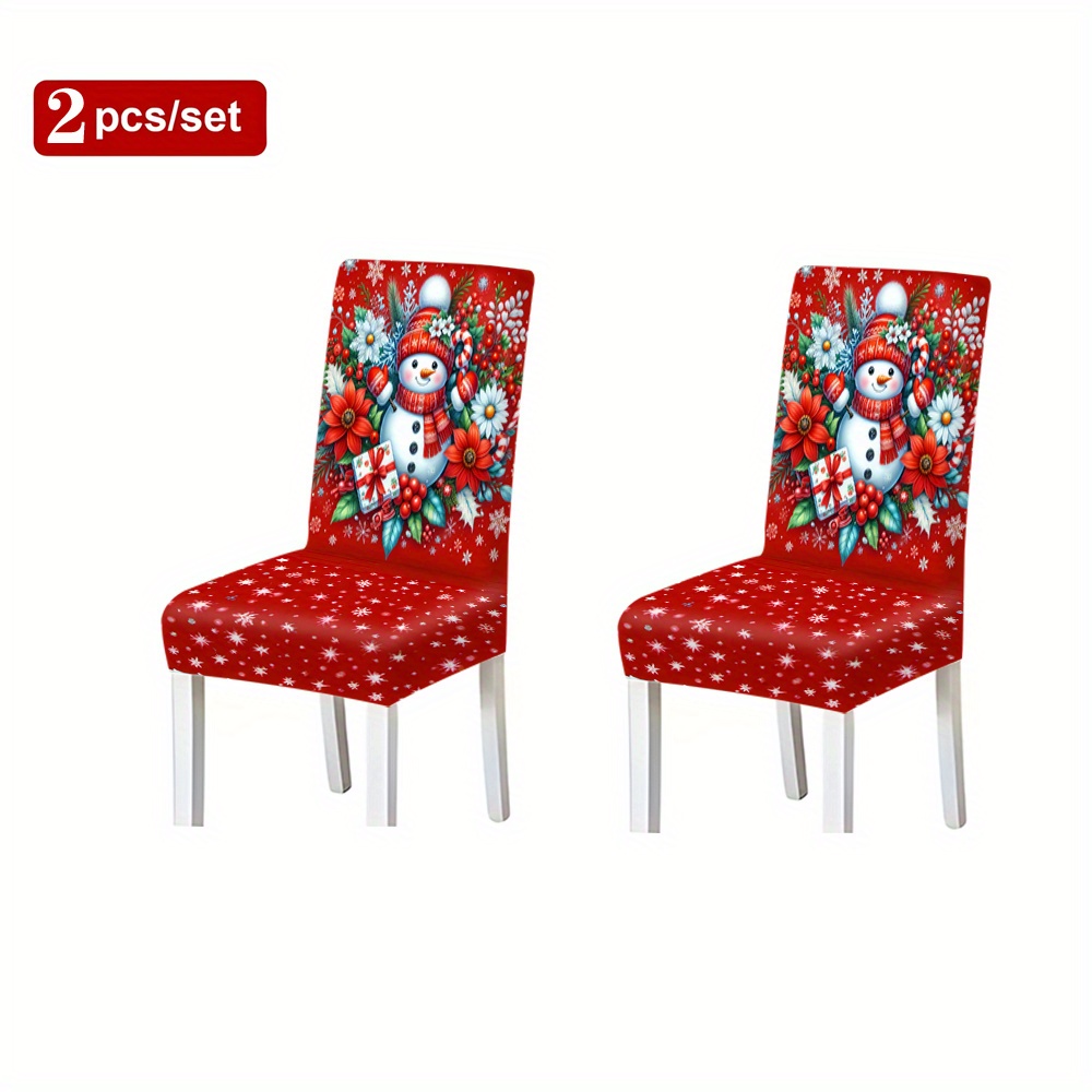 TEMU 2/4/6pcs Christmas Theme High-end Chair Covers, Modern And Fashionable Chair Covers, Universal Chair Covers With Integrated Chair Backrest, Home Use Set