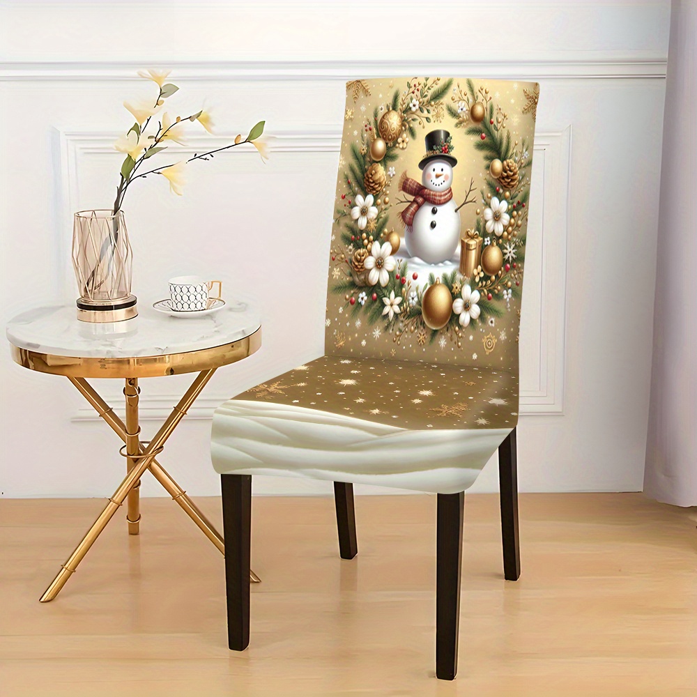 

2/4/6pcs Christmas Themed Chair Covers, Modern Fashion Chair Back Covers, Polyester Chair Pads, Stain-resistant, Closure, Machine Washable, Home Kitchen Decor