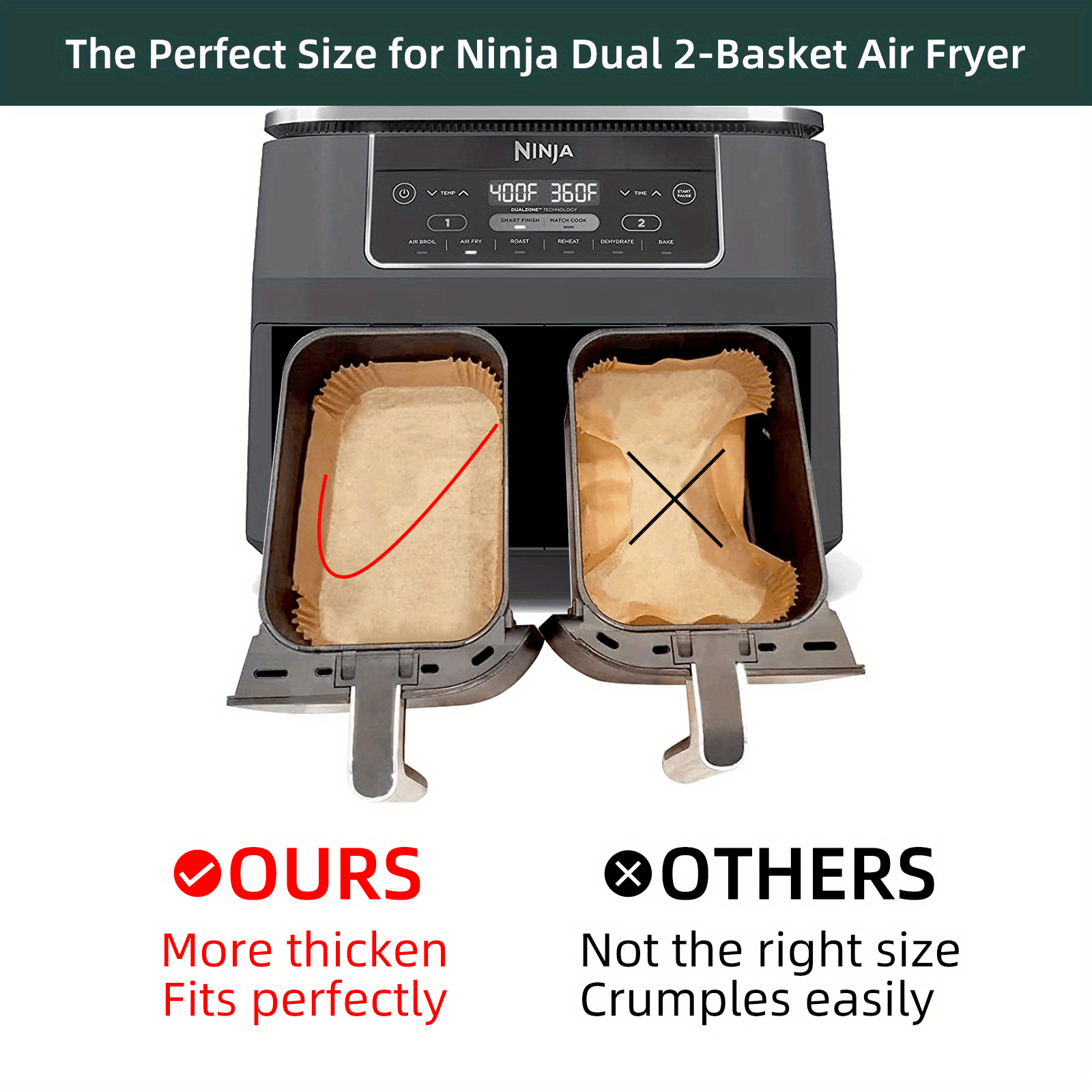 disposable air fryer basket liners paper frying pans disposable baking crates oven mats baking equipment pastry instruments kitchen   kitchen tools details 5