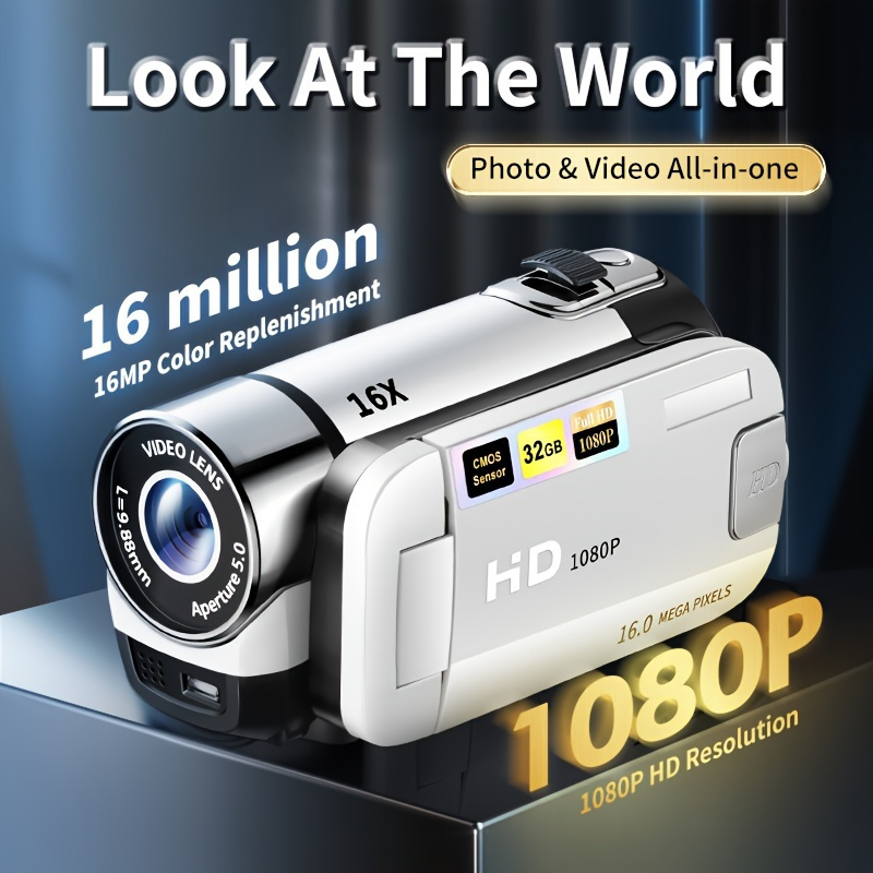 

16x Digital Camera 270° Rotating Led Flip Screen Camcorder - 1080p, 2.4-inch Screen Display, Camera, Portable And For Home, Outdoor, And Students - Perfect Camera &