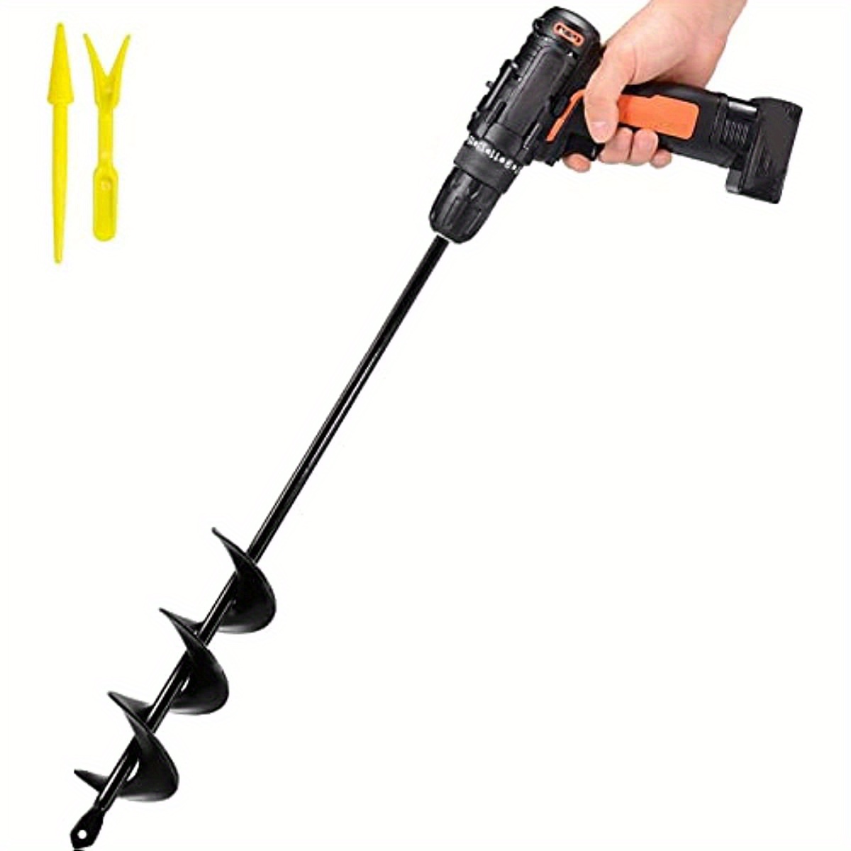 

Metal Garden Auger Drill Bit Attachment 45cm X 4cm - Manual Earth Soil Auger For Planting, No Electricity Needed, Fits Any 3/10 Inch Drill