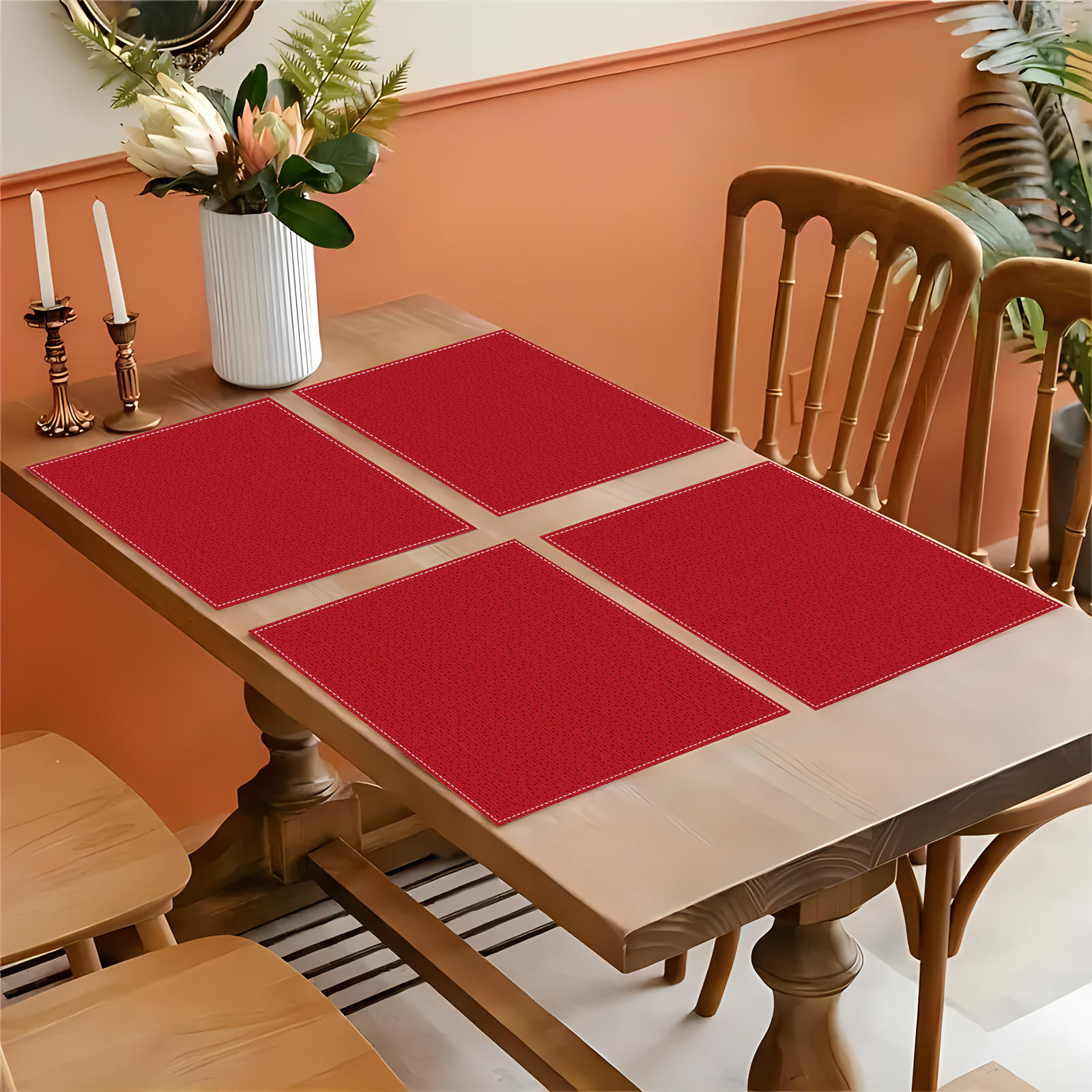 

4-piece Set Of And Dining Table Placemats - Home Decor And Parties - Polyester