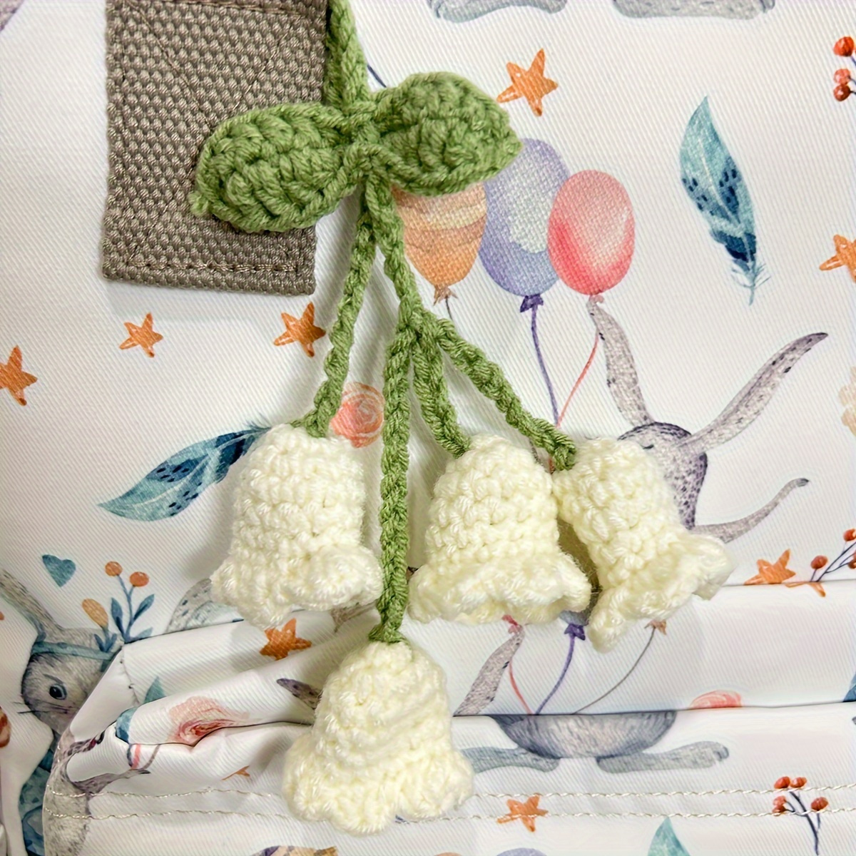 Handcrafted Crochet Lily Flower Pendant - Acrylic Woven Charm For Diy Car Decor, Perfect Women's Gift, Accessories, Interior