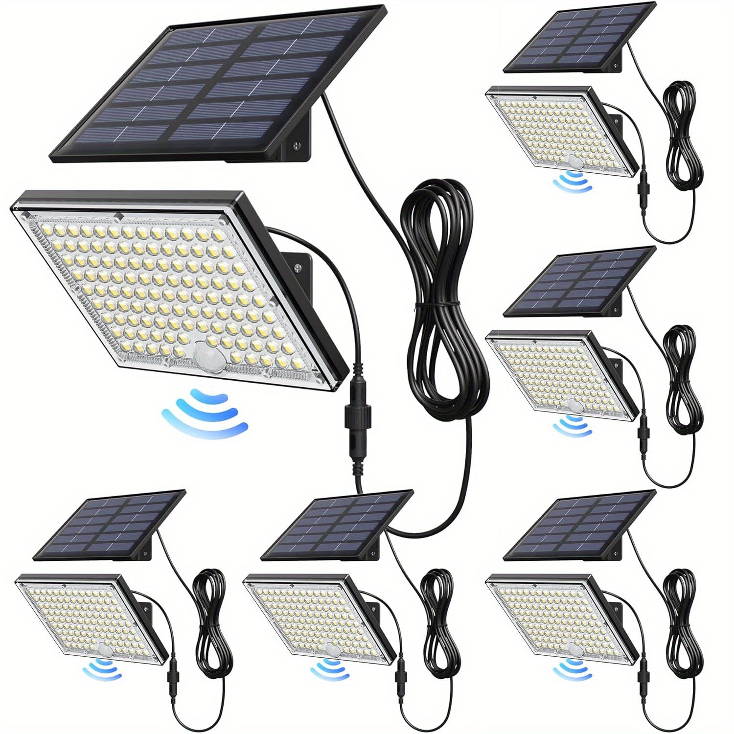 6 pack 110 bright leds solar lights for outside with motion sensor with 15ft cable solar flood lights outdoor dusk to   solar spot lights solar security lights 9000  american   decorative lights