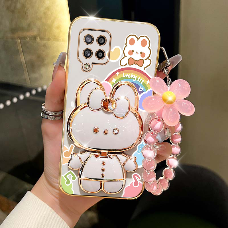 

A 42 5g Holder Flower Bracelet Plating Phone Case For Samsung A42 5g Soft Cover