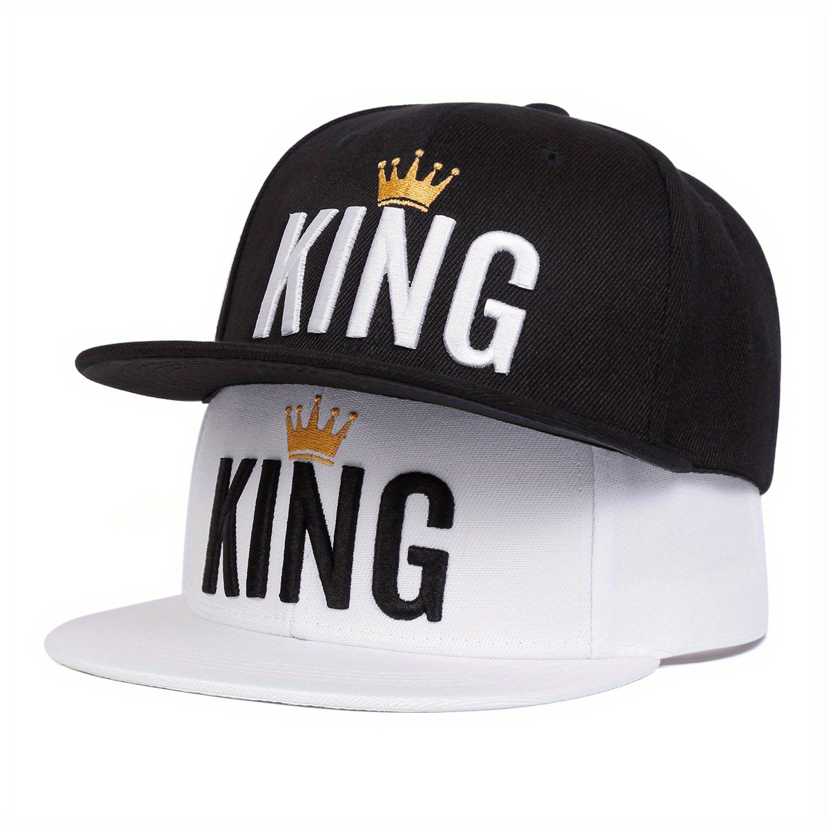 

Men Letter King Crown Embroidered Hip Hop Hat Outdoor Sport Adjustable Sunscreen Leisure Hat Spring Autumn Travel Tourism Beach Vacation