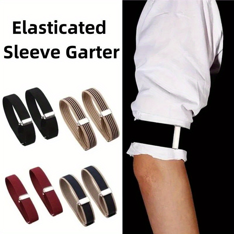 

1 Pair Nylon Sleeve Garters - Adjustable Shirt Sleeve Holders Arm Bands For Men And Women - Fashion Clothing Accessories