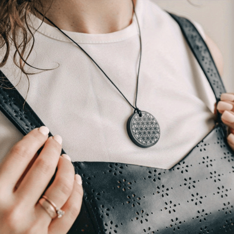 

Russian Graphite Necklace: Handcrafted With Natural Stone, Adjustable Rope, Perfect For Father's Day, Graduation, Dia De Los Muertos, Or Back To School - Jewelry Accessories