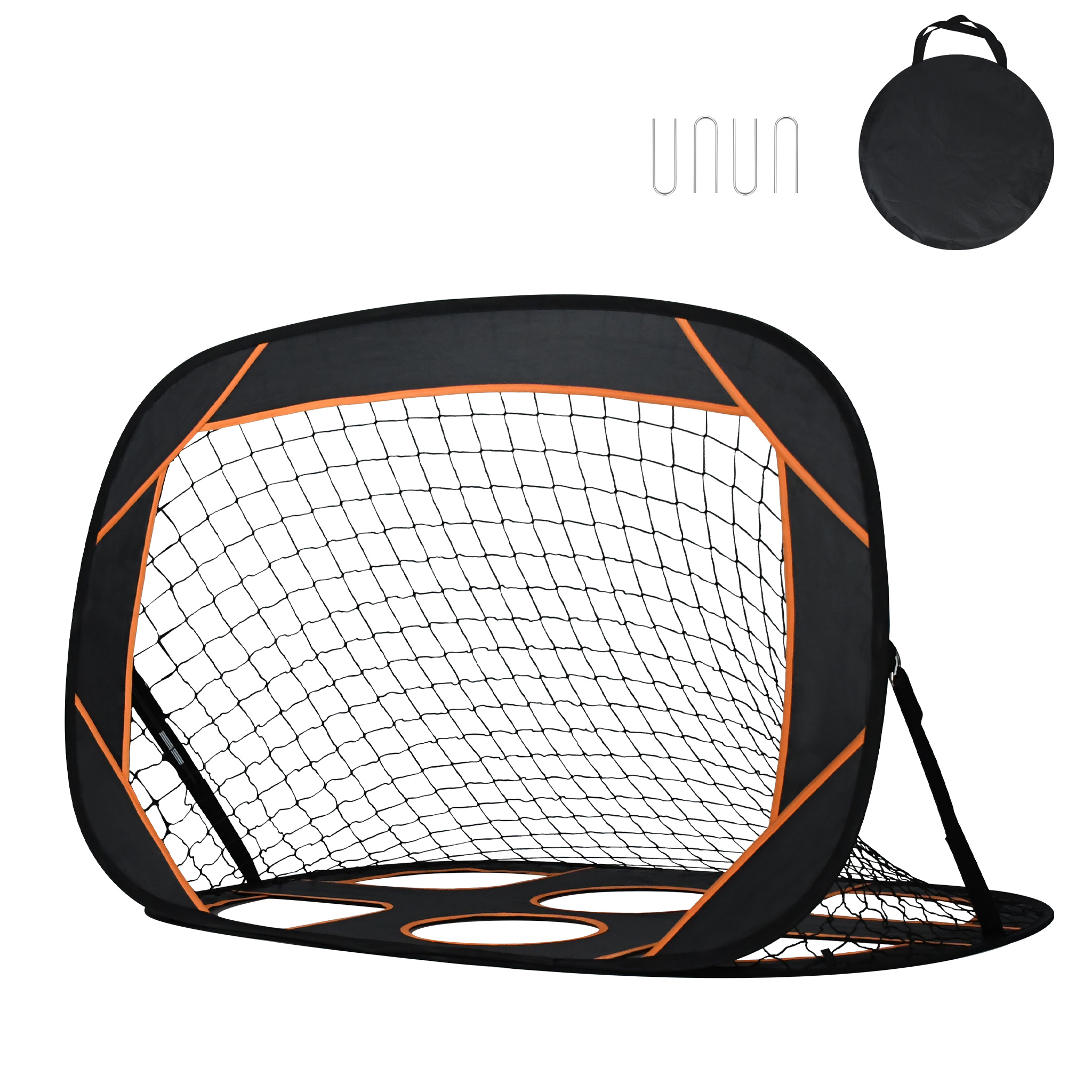 E-shop 2-in-1 Fußballtor Wand-Faltbarer Pop-up Fußballtor 121 x 80 x 80 cm mit Tragetasche, für Outdoor-Nutzung auf Rasenflächen und Spielplätzen