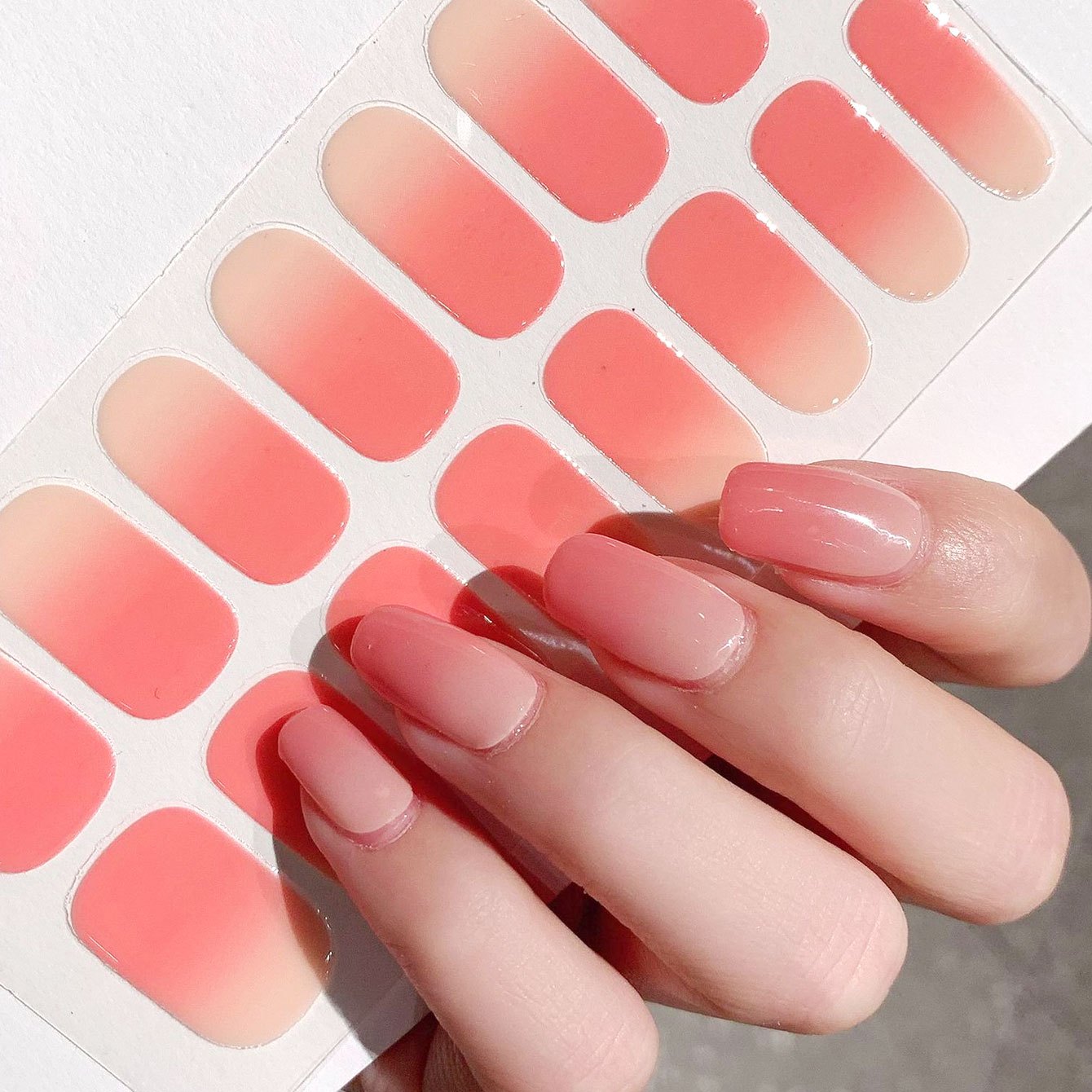 Image of Solid Color Gradient Stickers Suitable For Female Nail Decoration