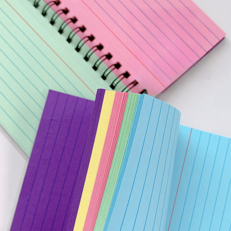 

1pc Tearable Spiral Index Card Notebook, 50 Pages, Simple Horizontal Line, High-value Creative Note Book