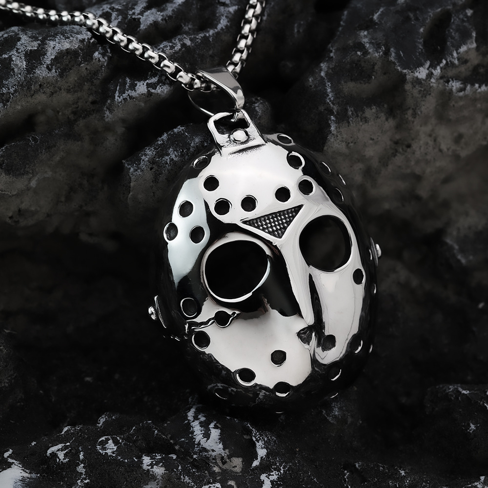 TEMU Retro Black Friday Jason Mask Fashionable Handsome Pendant Necklace