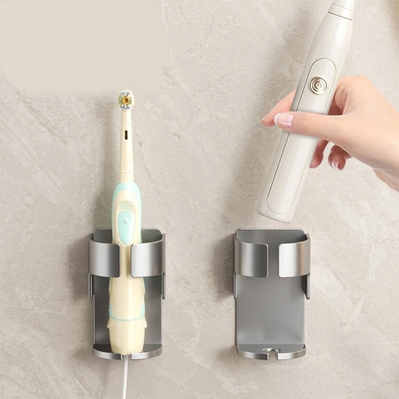 

Easy-install Aluminum Electric Toothbrush Holder - No Drilling Required, Fits Under 37mm Brushes, Bathroom Organization & Storage