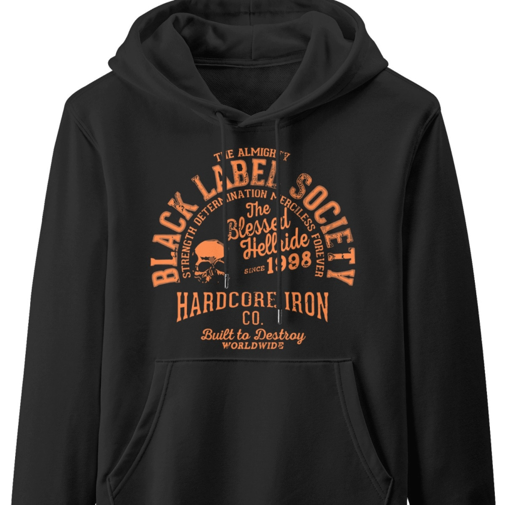 

Payeahmen Black Orange Print Official Sweatshirts Mens Unisex Hoodie-100% Cotton Fun Pattern Hoodie Fall Casual Hoodie