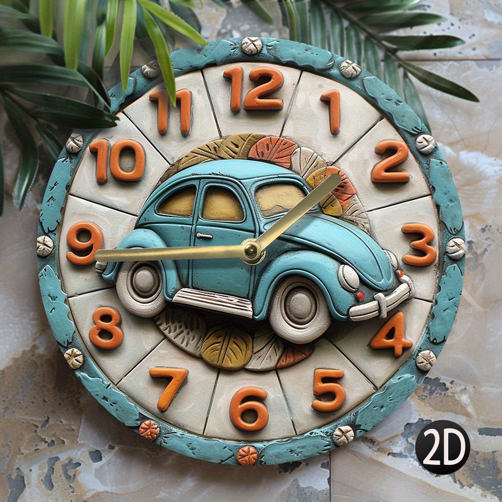 

8 Inch Silent Wall Art Clock: , Quartz Movement, Suitable For Autumn Decor, Aa Battery Not Included