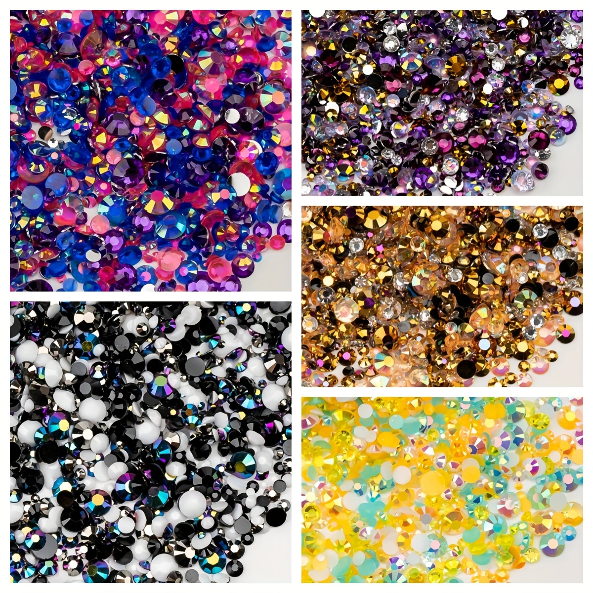 Colorful Flatback Rhinestones Set, 3000pcs