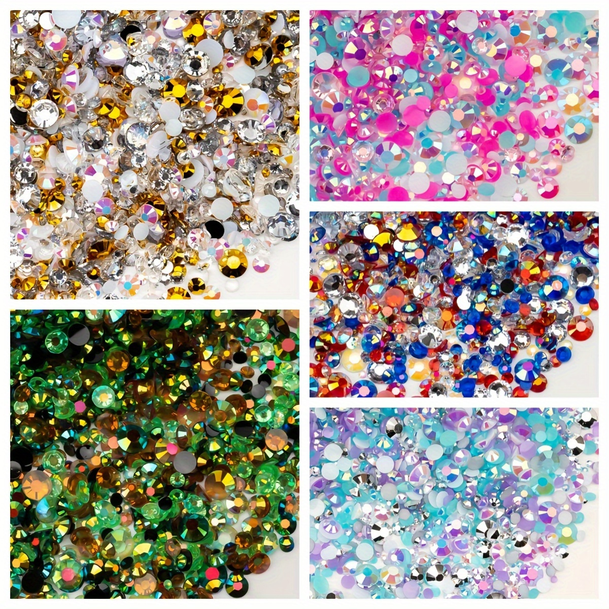 Colorful Flatback Rhinestones Set, 3000pcs