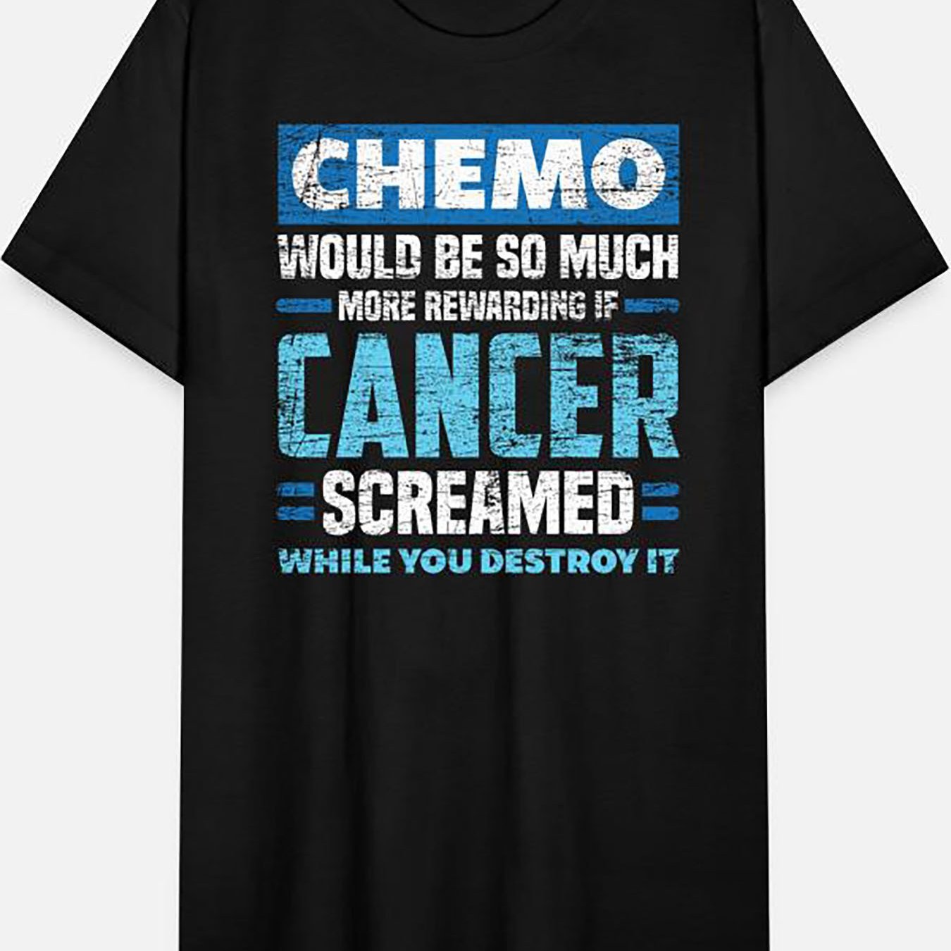 

1 Pc, 100% Cotton T-shirt, Chemo Cancer- Funny Men's Short Sleeve Graphic T-shirt Series Black