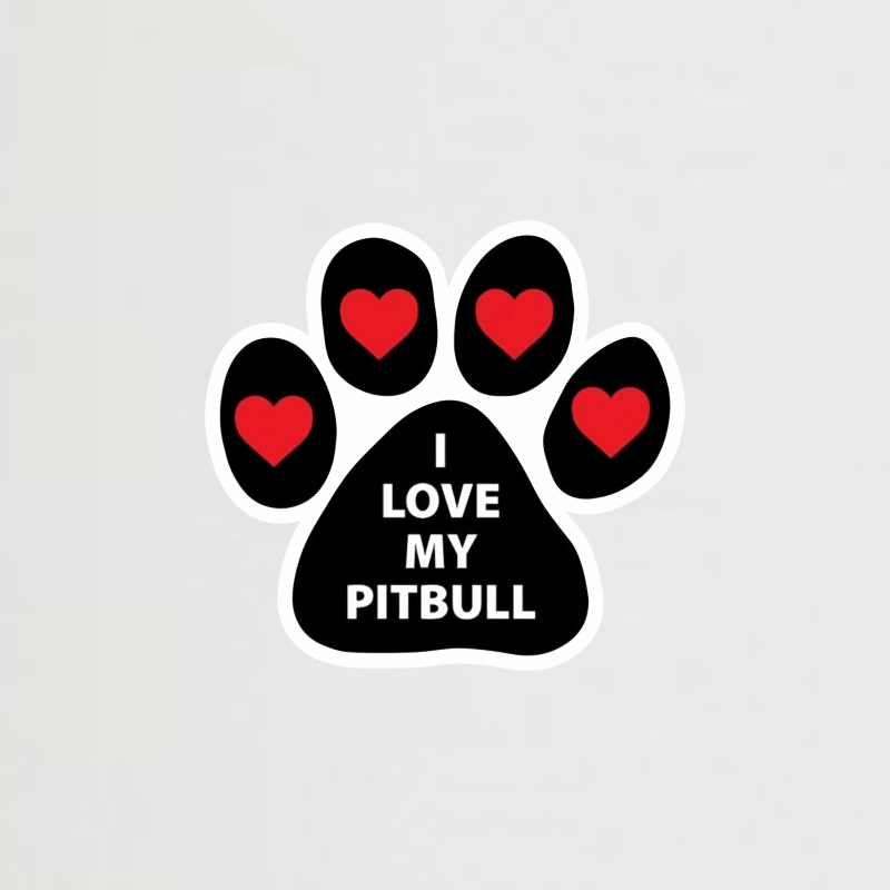 

Vinyl "i Love My Pitbull" Decal Sticker For Car, Truck, Laptop, Suv Windows And Various Surfaces