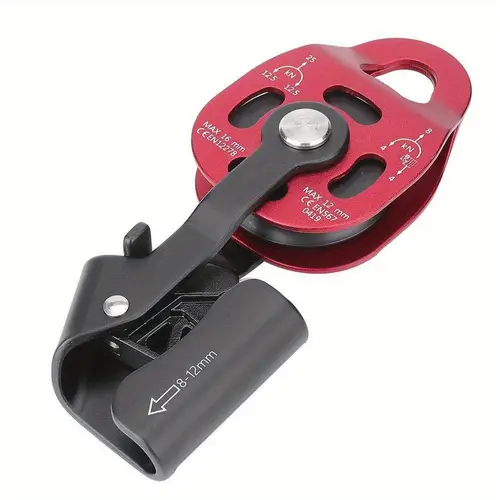 pulley climbing single s wheel 4kn aluminium heavy duty single s rope pulley block for 8 12mm rope climbing pulley lifting device pulley