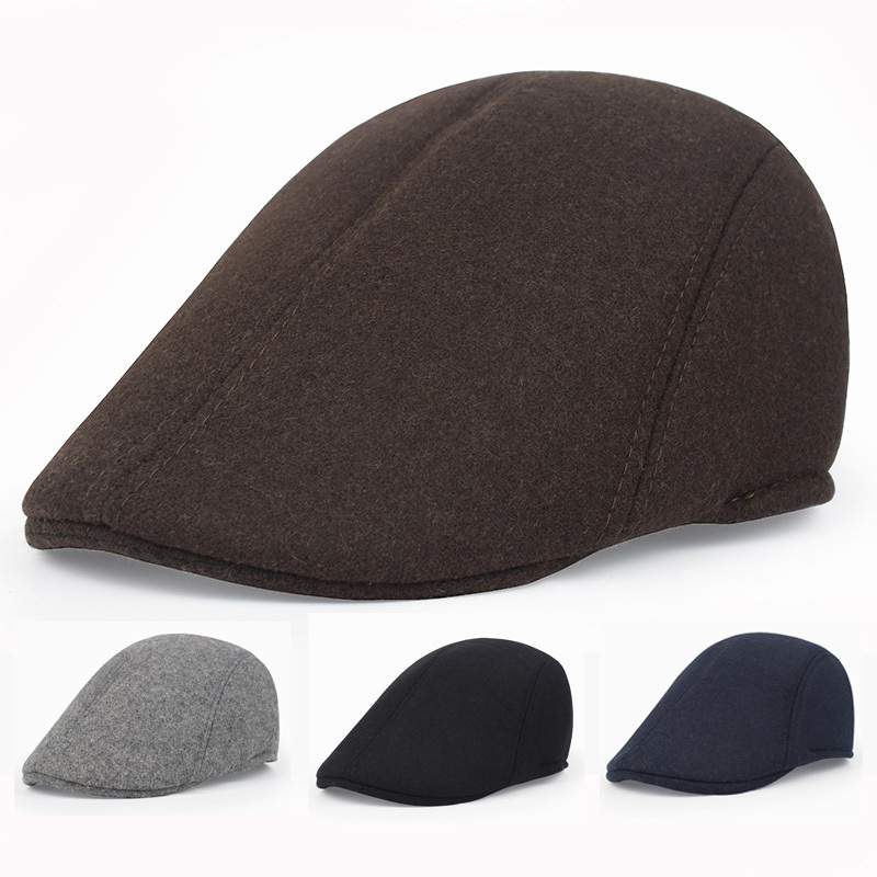 

Retro Cap - Solid Color Beret For , Fall/winter