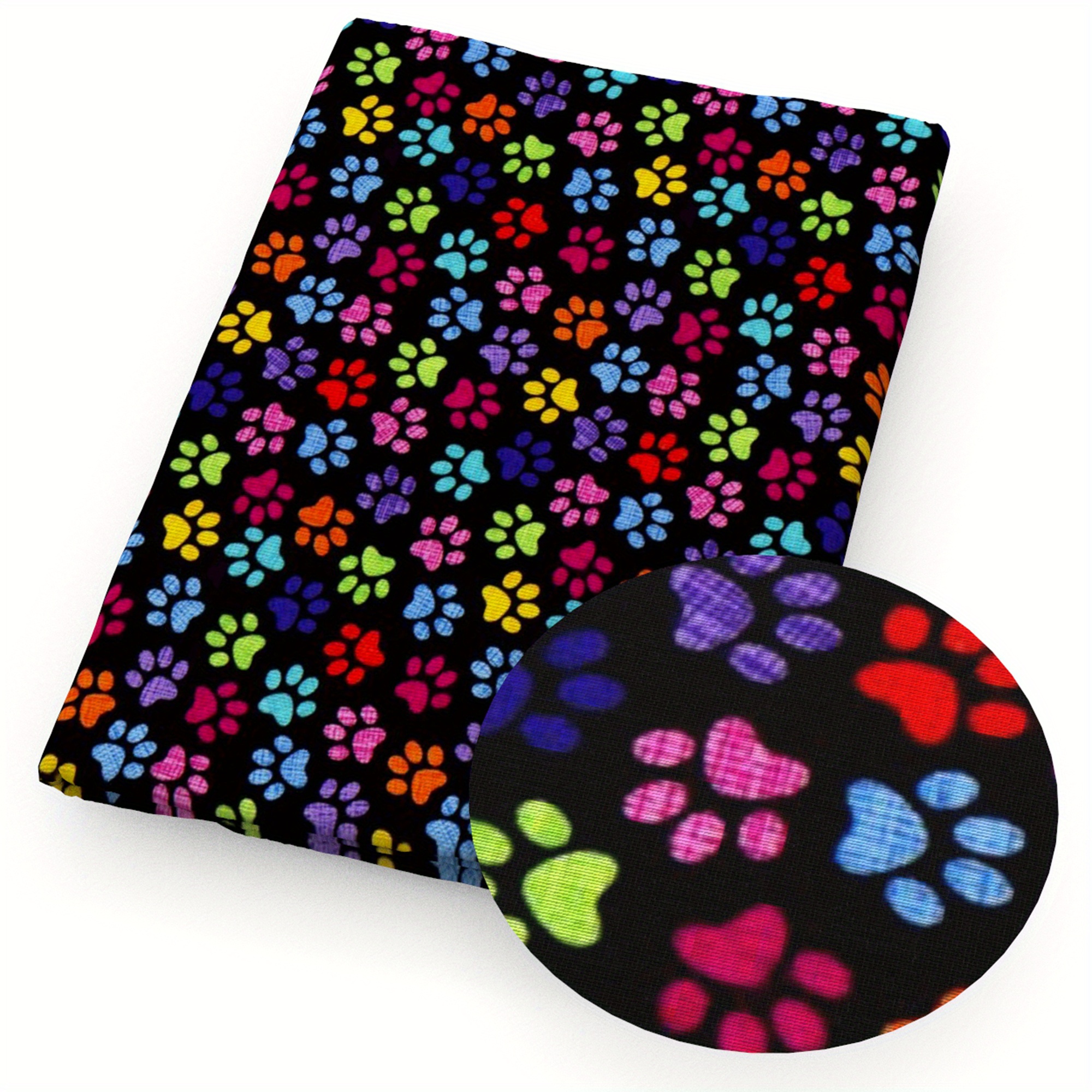 Image of 1pc Footprint Series Quilting Fabric-57x19.68inch(145x50cm) 100% Fabrics Diy Handmade Fabric For Craft(130gsm)