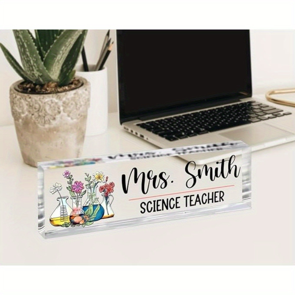 

1pc Customizable Desk For - Personalized Teacher , Appreciation For Educators, No Required, Frame