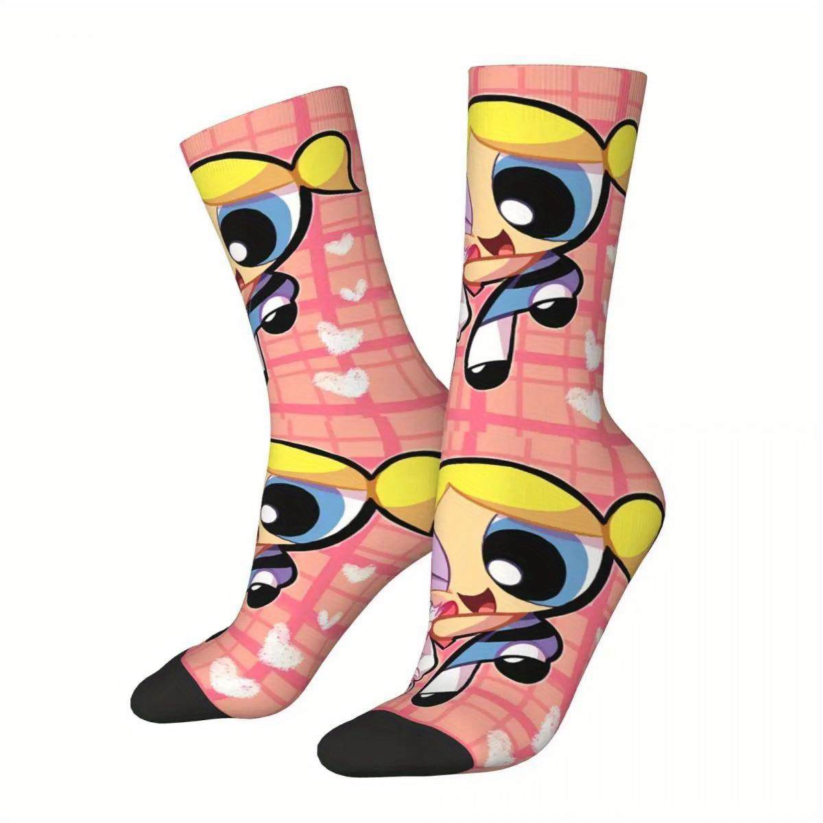 

Breathable & Comfy Girls' Crew Socks With 3d - All , Casual Wear, Round Neck, Seamless