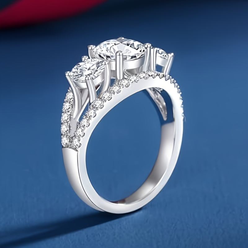 Women's 3CT Moissanite S925 Silver Engagement Ring