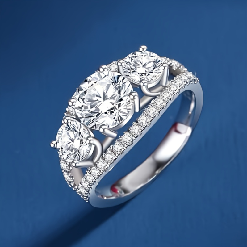 Women's 3CT Moissanite S925 Silver Engagement Ring