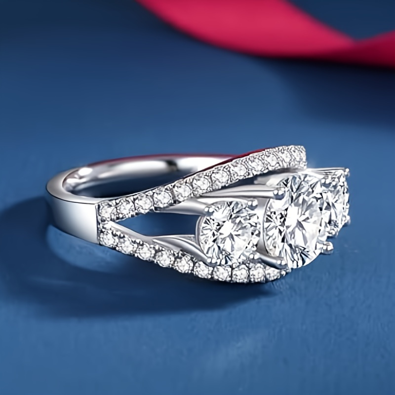 Women's 3CT Moissanite S925 Silver Engagement Ring
