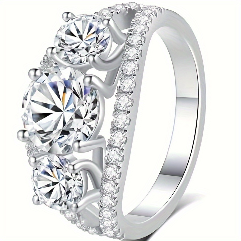Women's 3CT Moissanite S925 Silver Engagement Ring