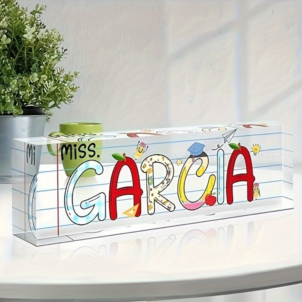 

1pc Custom Acrylic Desk Name Plate, Personalized Office Tabletop Sign, Engraved Nameplate For Teachers, Bosses, Employees, Nurses - Uncharged, Appreciation Gift, Tabletop Mounting