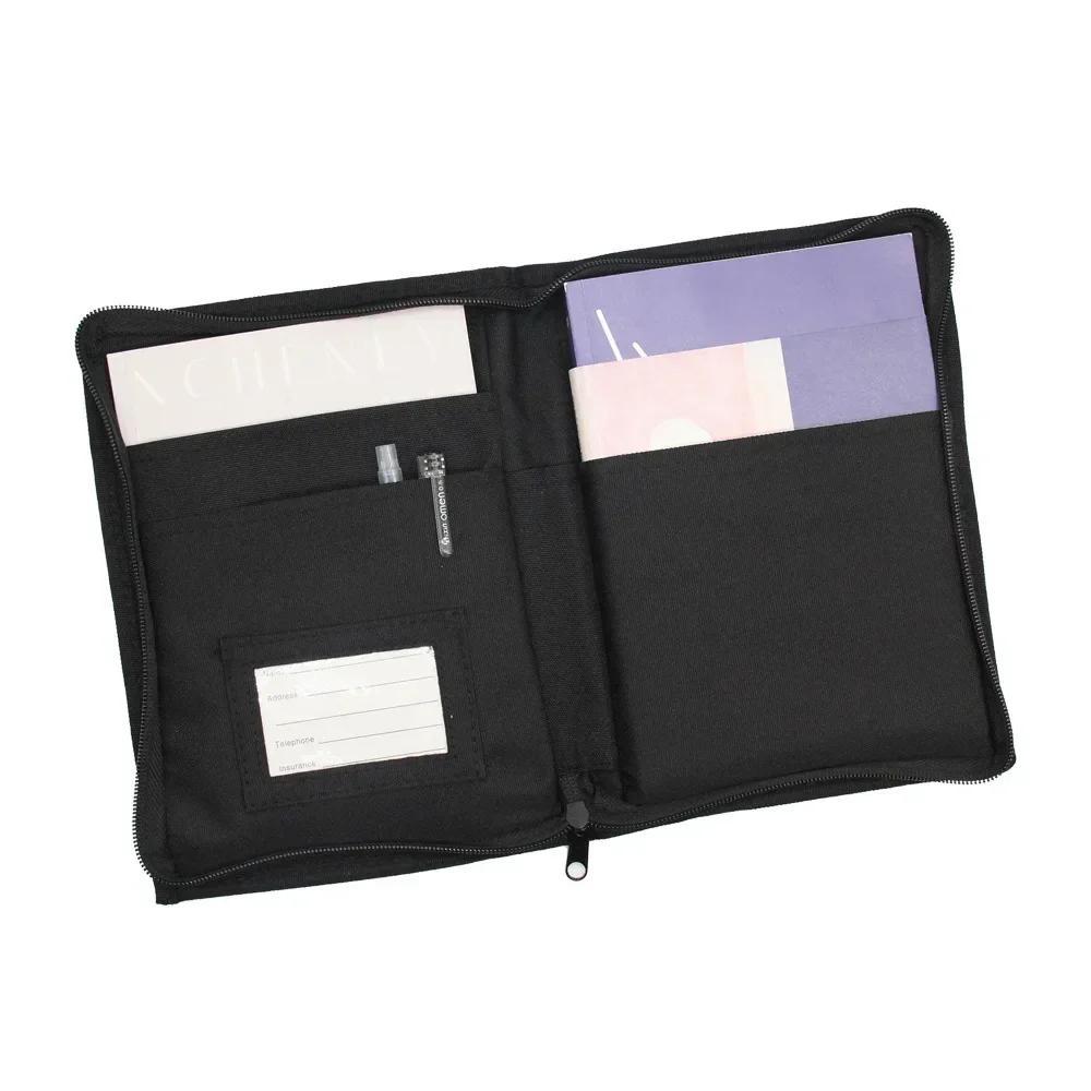 

Organisateur de documents pour véhicule, pochette de rangement de grande capacité avec fermeture éclair, porte-carte d'immatriculation et d'assurance, accessoires intérieurs noirs pour divers modèles.