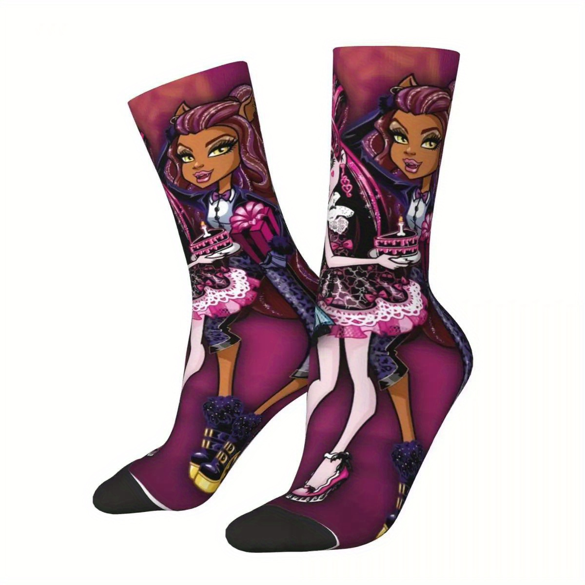 

Breathable & Comfy Girls' Crew Socks With 3d - All , Casual Wear