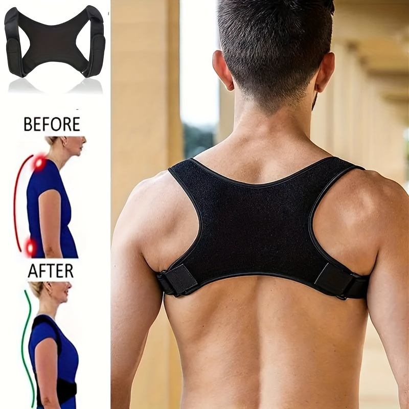 adjustable posture corrector for men and women breathable   shoulder brace for upper back spine neck support seamless orthopedic clavicle stabilizer hand washable with simple closure encourages   alignment relieves slouching details 0