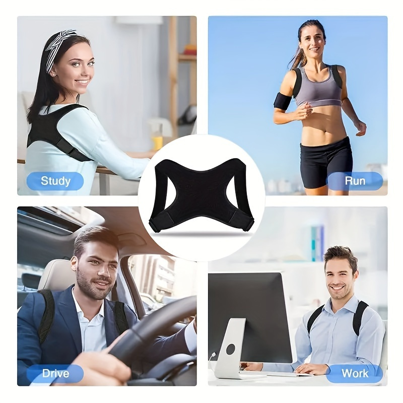 adjustable posture corrector for men and women breathable   shoulder brace for upper back spine neck support seamless orthopedic clavicle stabilizer hand washable with simple closure encourages   alignment relieves slouching details 1