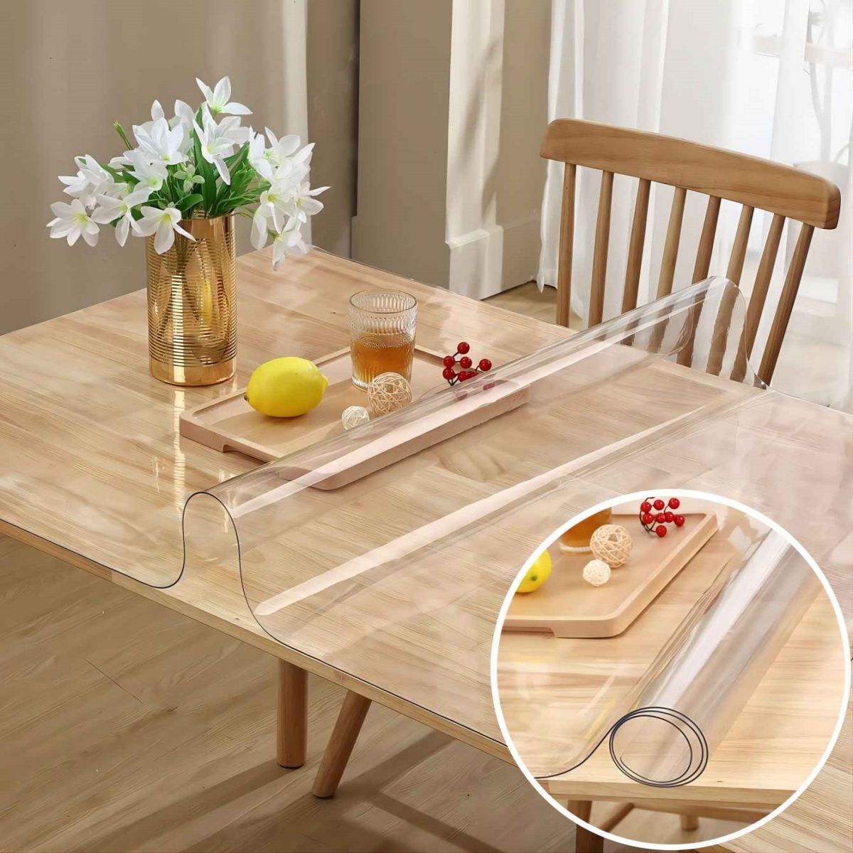 

Clear Pvc Desk Pad Protector: 17.72" X 23.62" 1.0mm Thick, Waterproof, Heat Resistant, Scratch-proof Table Cover For Home, Hotel, And Dining Tables