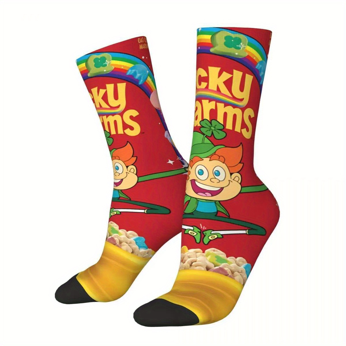 

Breathable Rainbow Boy Socks - Comfy, Casual Wear With 3d Digital Printing, Polyester & Elastane