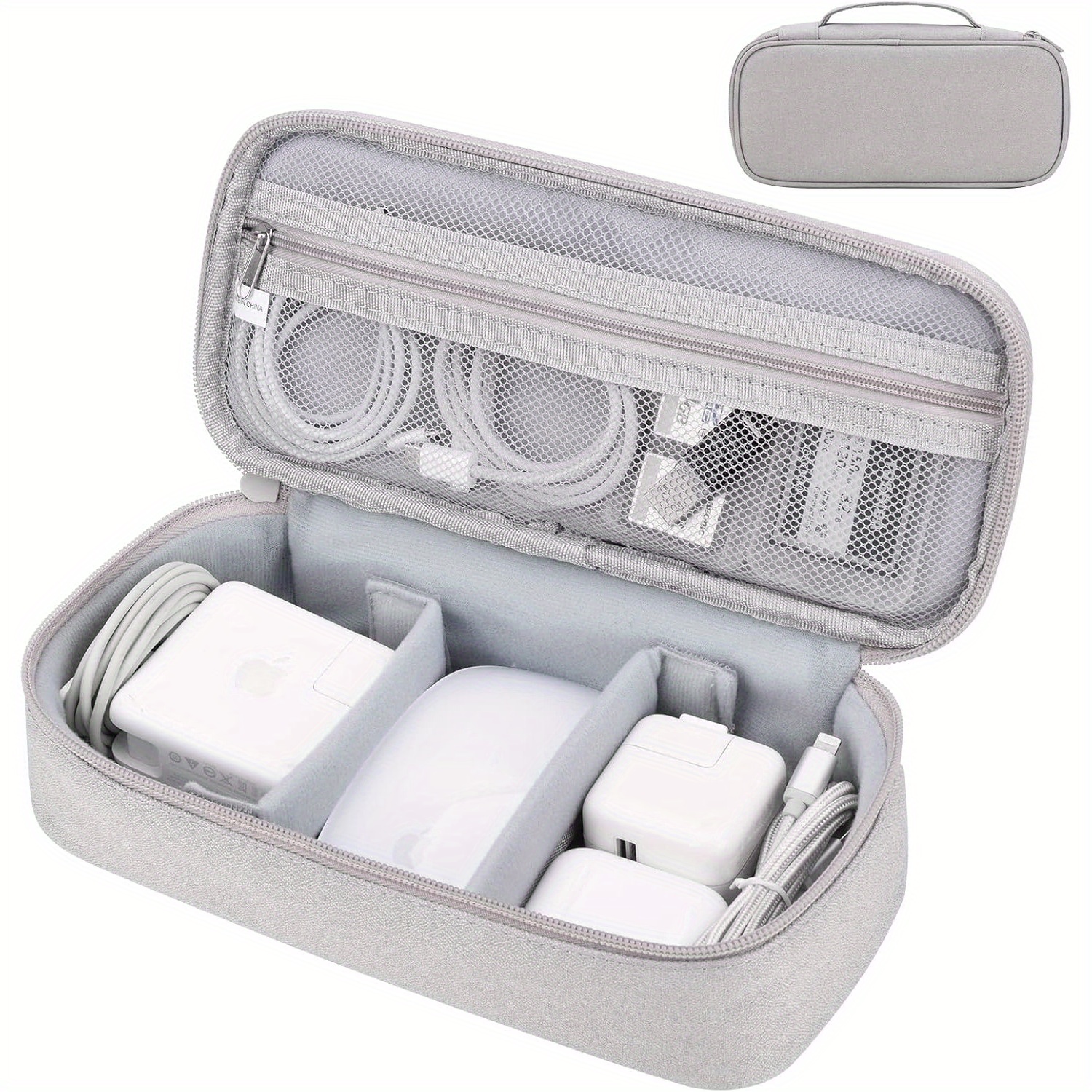 

Lectronics Travel Organizer Bag, Portable Carrying Case For Cables, Charger And Cords, External Power Bank & Hard Drive (light Gray)