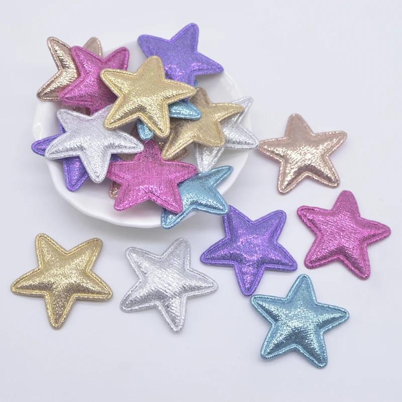Image of 50pcs Of 3.5cm/1.38inch Padded Star Patches For Crafting, Clothing, Sewing, Headwear, Hair Bows, And Decorative Additions